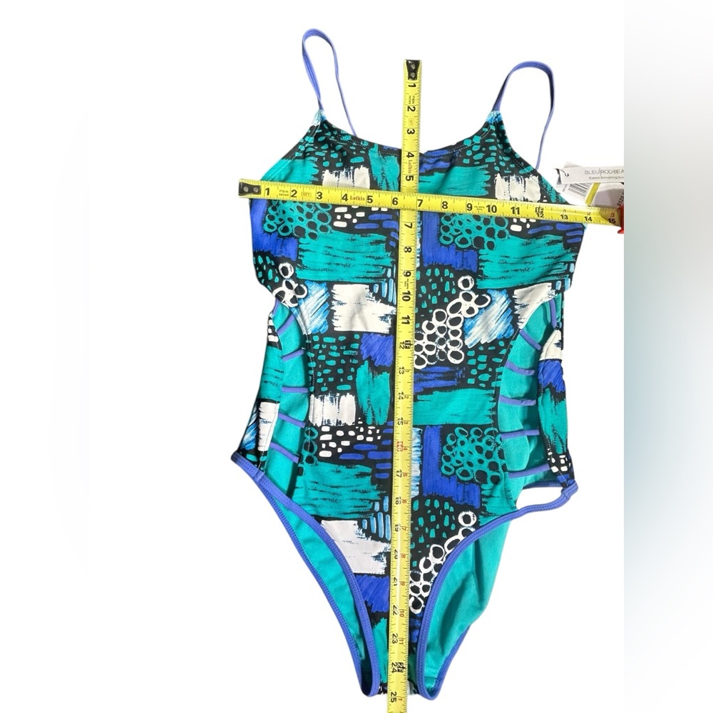 BLEU ROD BEATTIE plus size 14 geometric shape pattern one piece swimsuit NWT - Picture 8 of 8